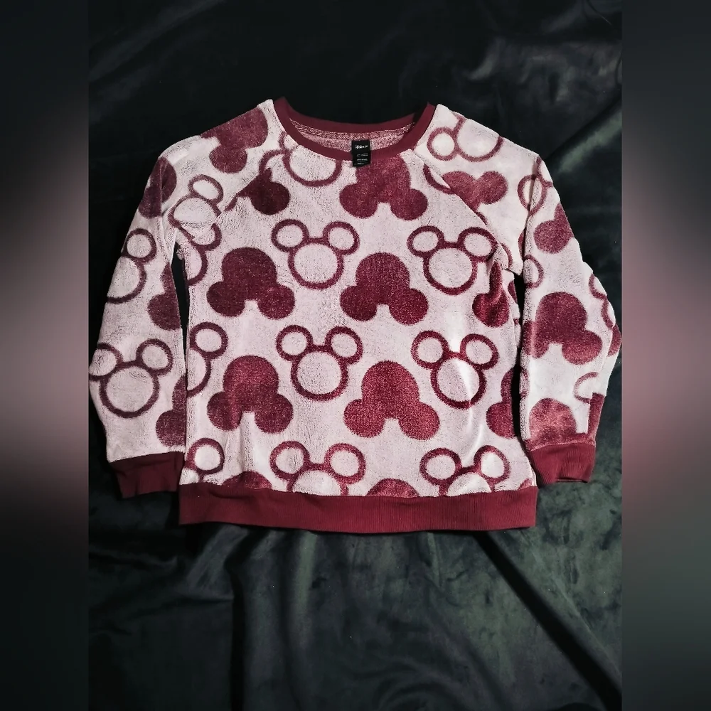 Disney Cozy Plush Mickey-Style Pullover in Berry Pink - Small - Picture 2 of 6